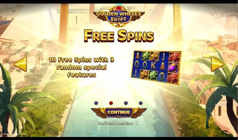 Golden Wheels of Egypt NetEnt Slots - Free Spins Feature