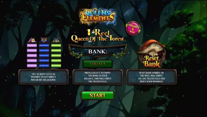 1 Reel Queen Of The Forest Spinomenal Slots - Introduction Screen