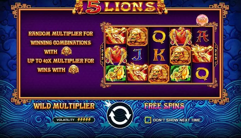 5 Lions Pragmatic Play Slots - Bonus 2