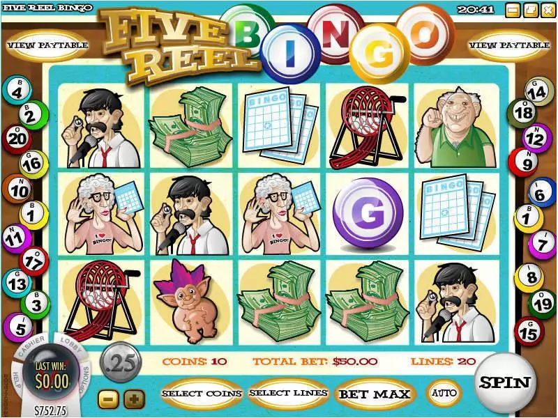 5 Reel Bingo Rival Slots - Main Screen Reels
