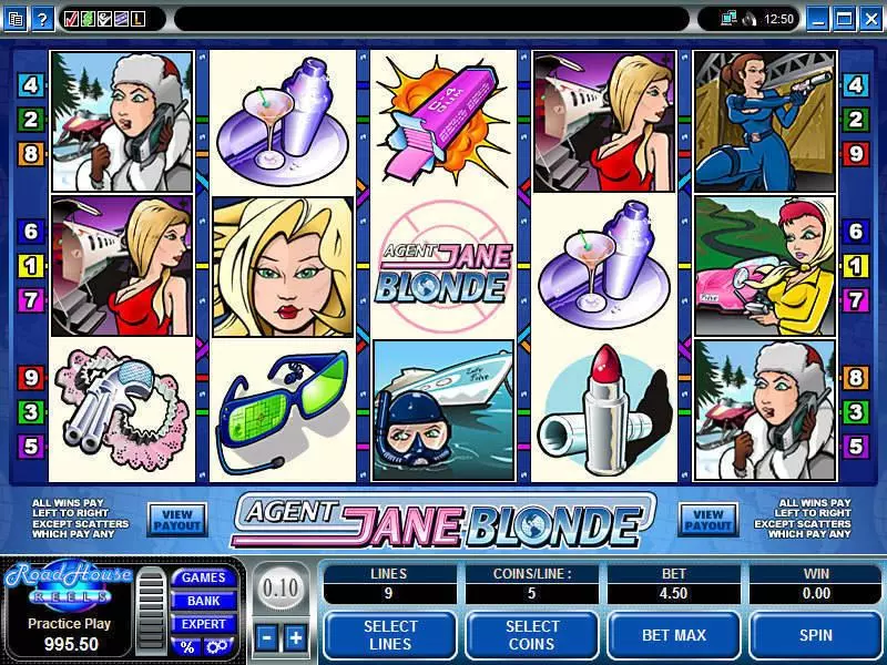 Agent Jane Blonde Microgaming Slots - Main Screen Reels