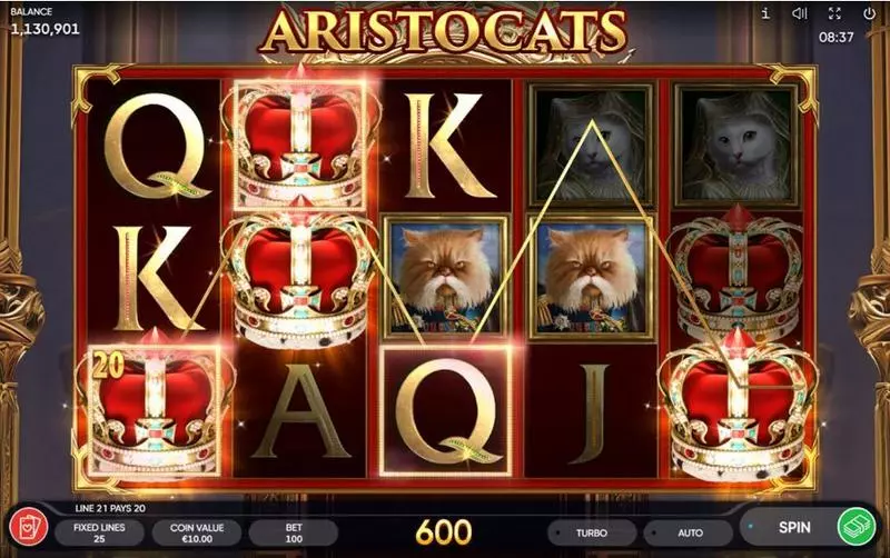 Aristocats Endorphina Slots - Main Screen Reels