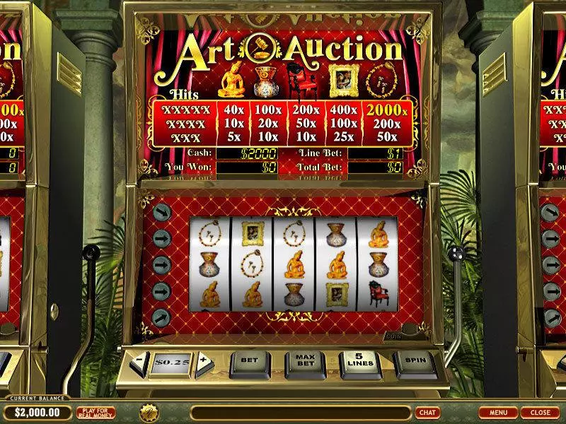 Art Auction PlayTech Slots - Main Screen Reels