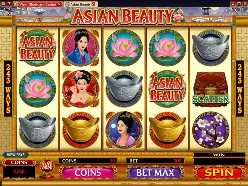 Asian Beauty Microgaming Slots - Main Screen Reels