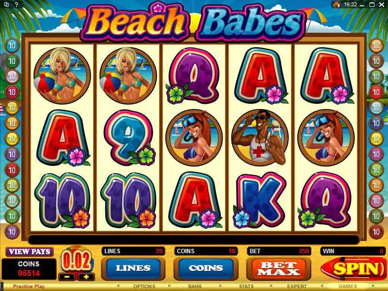 Beach Babes Microgaming Slots - Main Screen Reels