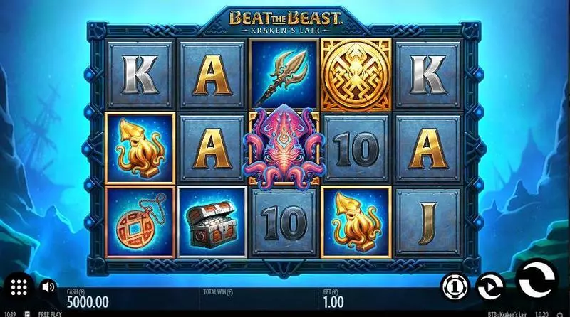Beat the Beast: Kraken's Lair Thunderkick Slots - Main Screen Reels