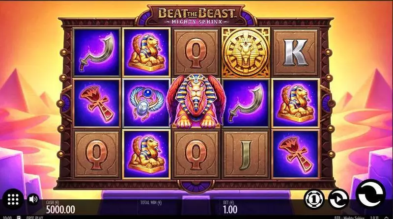 Beat the Beast: Mighty Sphinx Thunderkick Slots - Main Screen Reels
