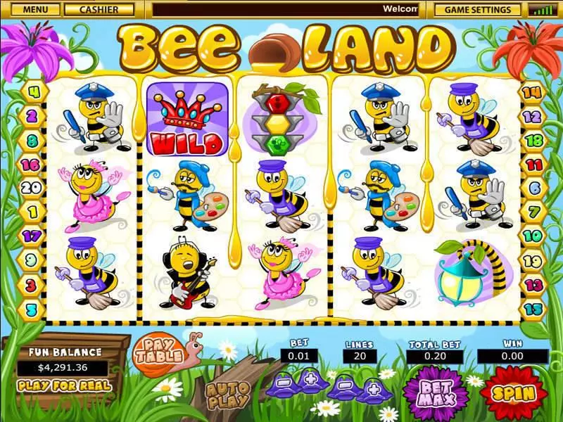 Bee Land Topgame Slots - Main Screen Reels