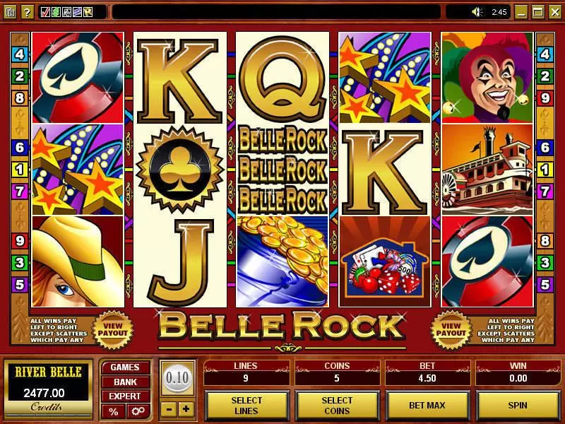 Belle Rock Microgaming Slots - Main Screen Reels