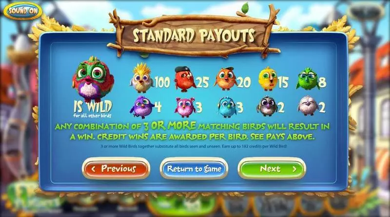 Birds BetSoft Slots - Info and Rules