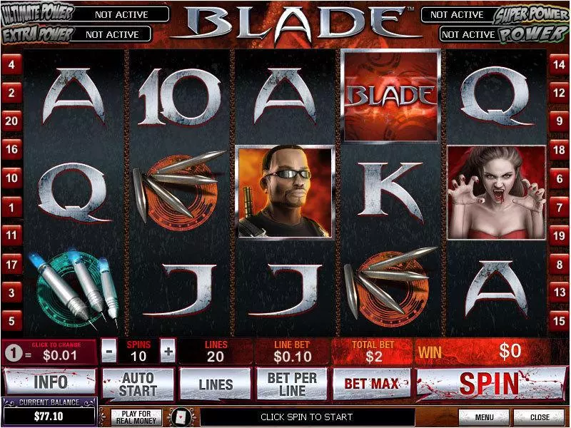 Blade PlayTech Slots - Main Screen Reels