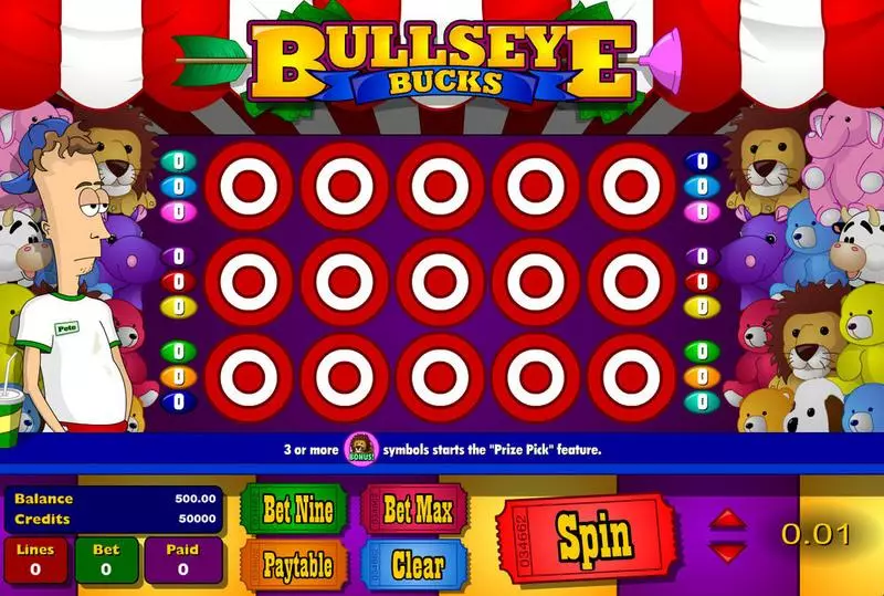 Bullseye Bucks Amaya Slots - Main Screen Reels