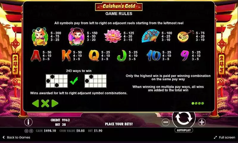 Caishen’s Gold Pragmatic Play Slots - Info and Rules