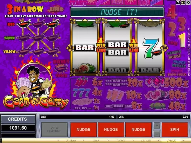 Cash 'n' Curry Microgaming Slots - Main Screen Reels