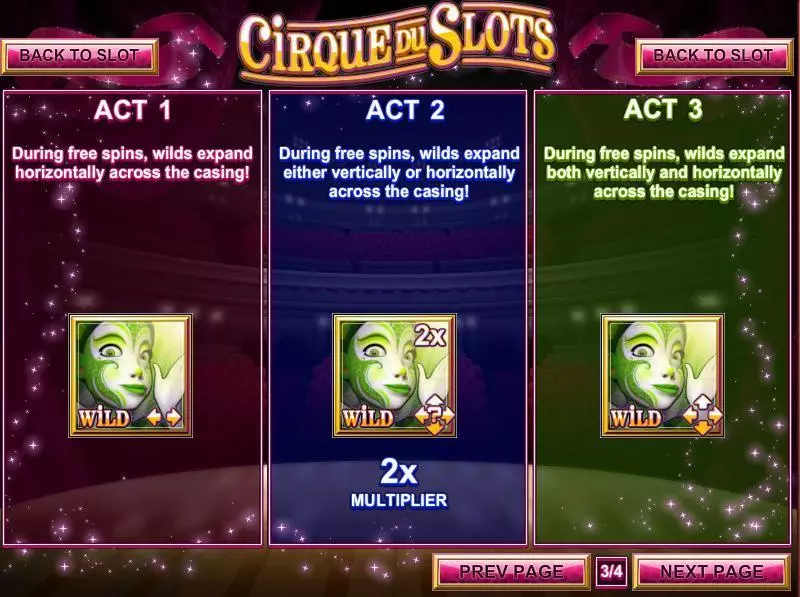 Cirque du Slots Rival Slots - Info and Rules
