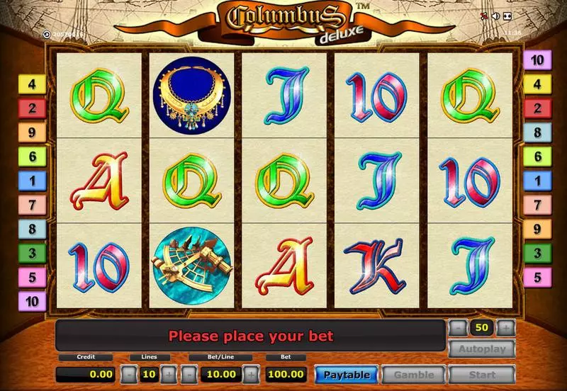 Columbus - Deluxe Novomatic Slots - Info and Rules