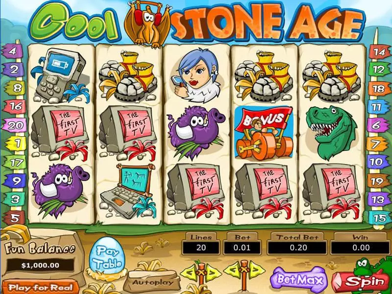 Cool Stone Age Topgame Slots - Main Screen Reels
