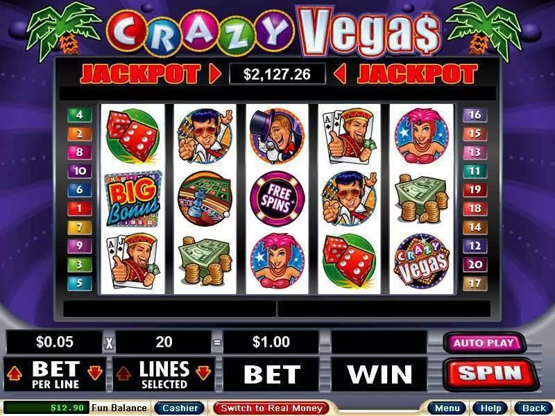 Crazy Vegas RTG Slots - Main Screen Reels