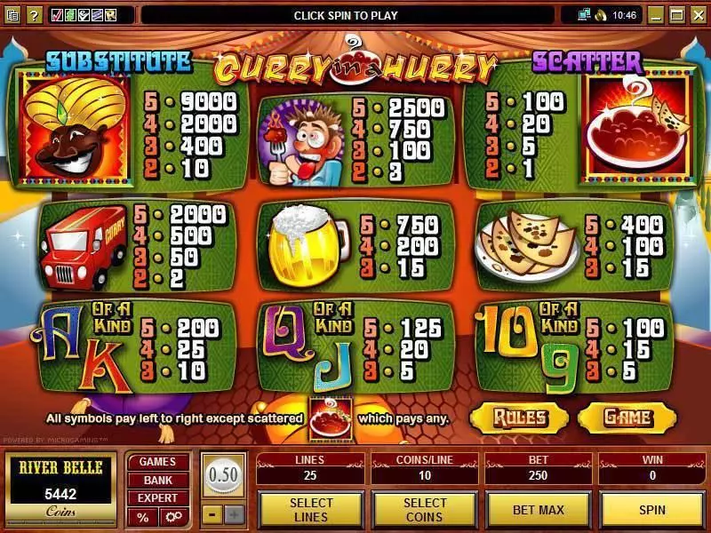 Curry in a Hurry Microgaming Slots - Info and Rules
