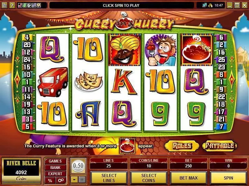 Curry in a Hurry Microgaming Slots - Main Screen Reels
