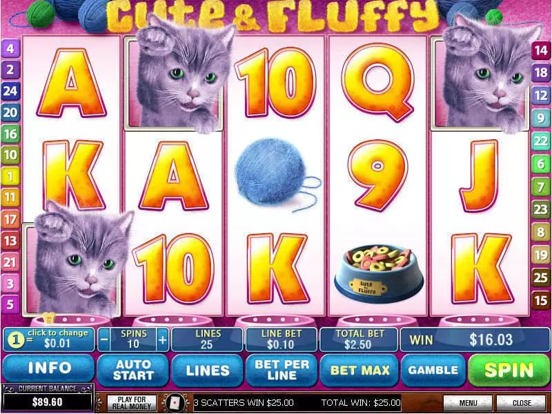 Cute and Fluffy PlayTech Slots - Main Screen Reels