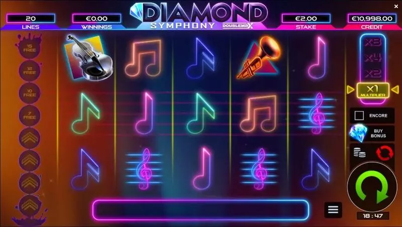 Diamond Symphony DoubleMax Bulletproof Games Slots - Main Screen Reels