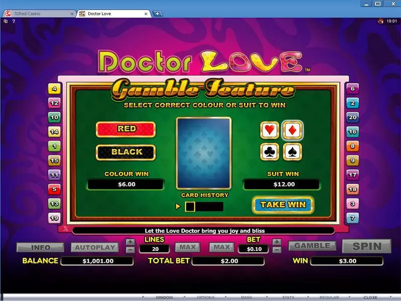 Doctor Love Microgaming Slots - Gamble Screen