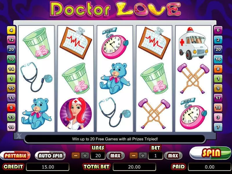 Doctor Love bwin.party Slots - Main Screen Reels