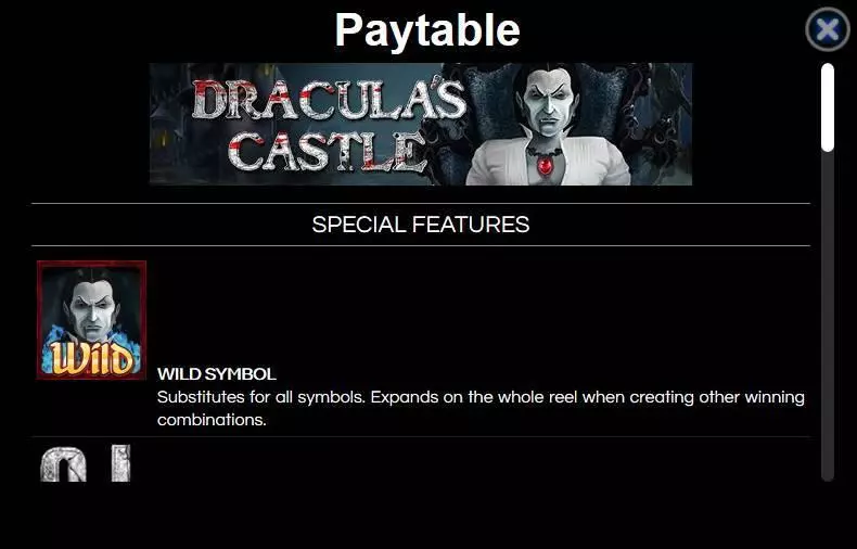 Dracula's Castle Wazdan Slots - Paytable