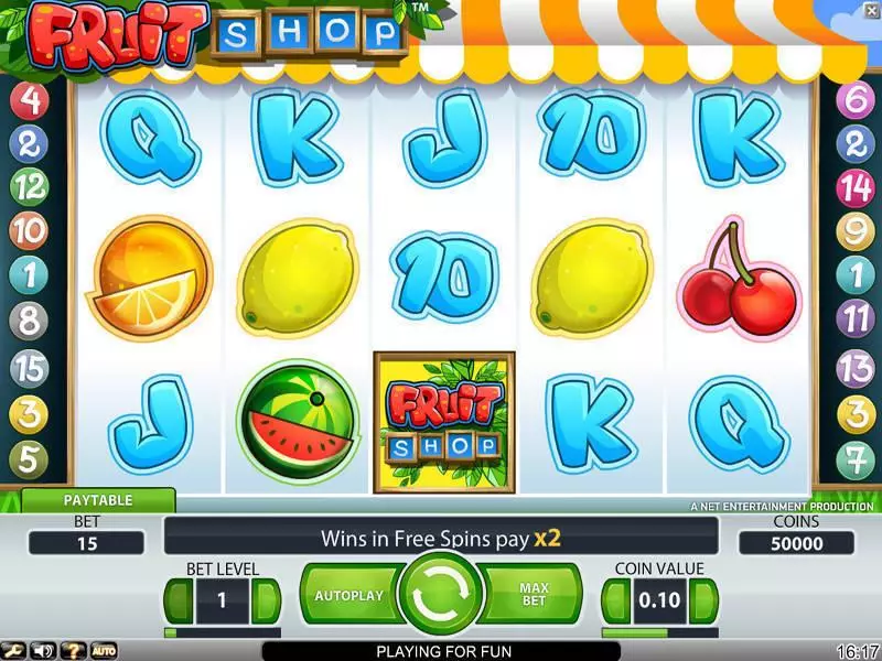 Fruit Shop NetEnt Slots - Main Screen Reels