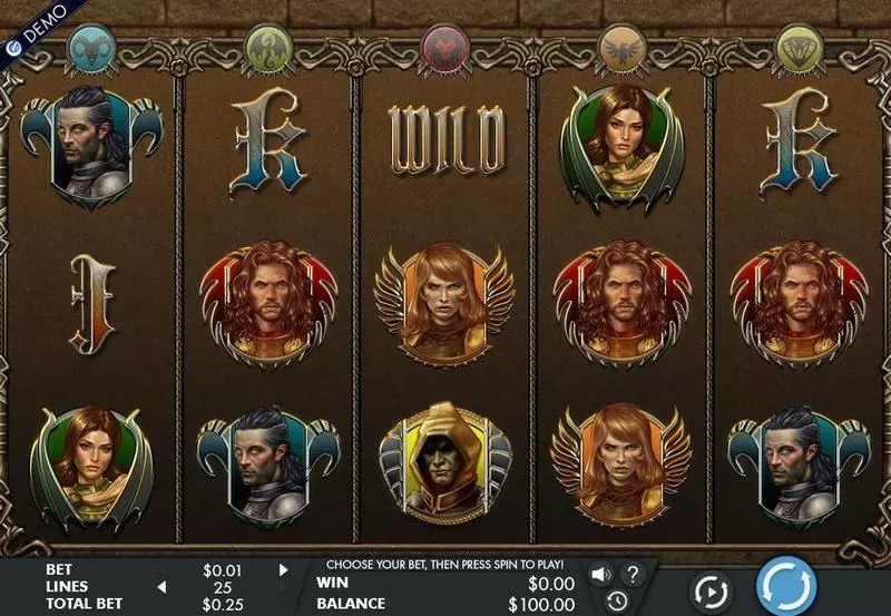 Game Of Swords Genesis Slots - Main Screen Reels