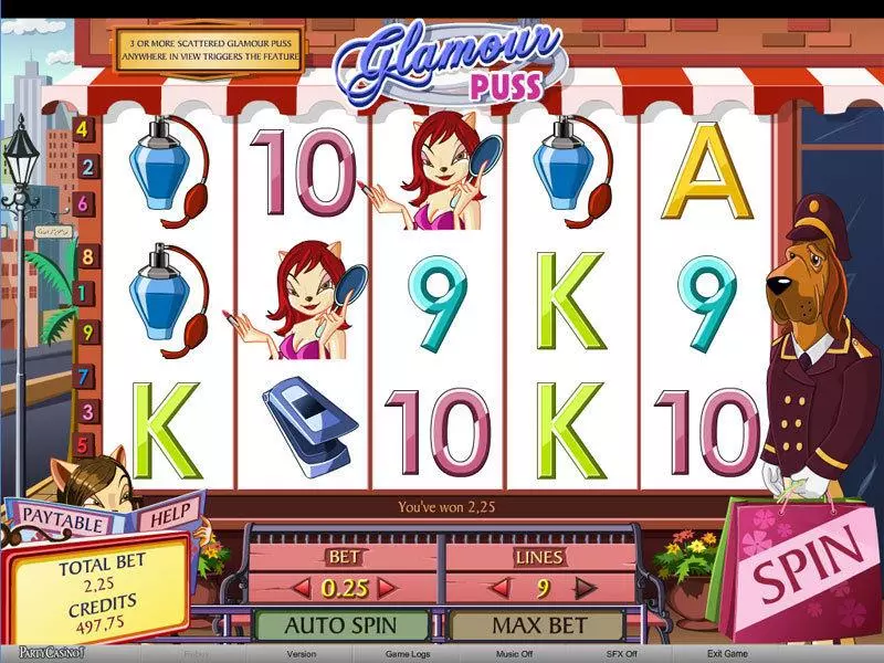 Glamour Puss bwin.party Slots - Main Screen Reels