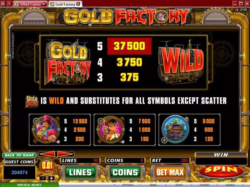 Gold Factory Microgaming Slots - Info and Rules