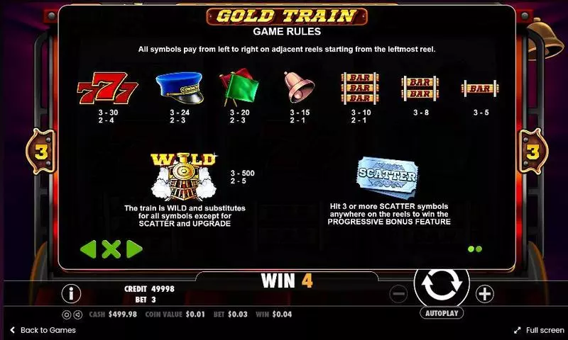 Gold Train Pragmatic Play Slots - Info and Rules