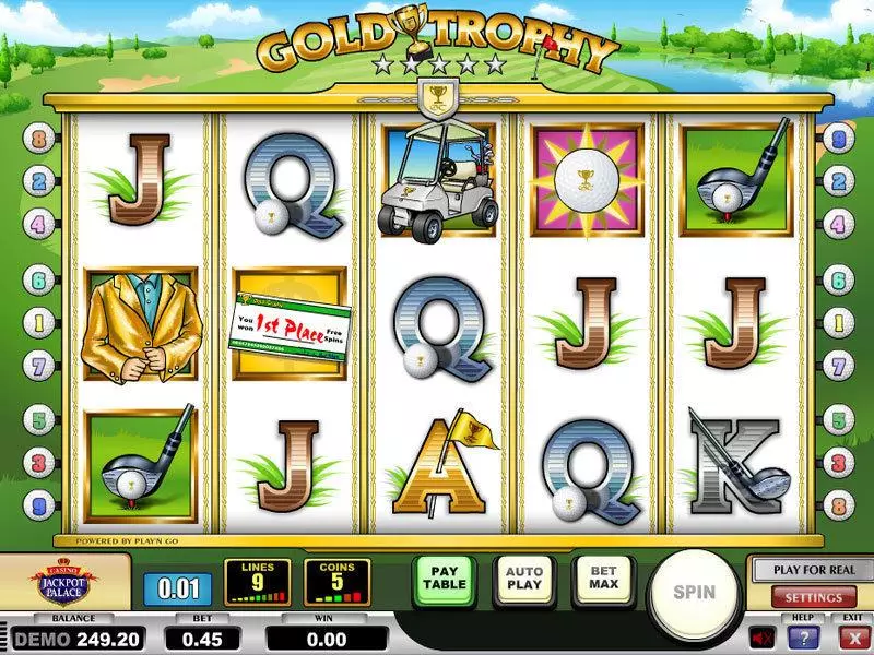 Gold Trophy Play'n GO Slots - Main Screen Reels