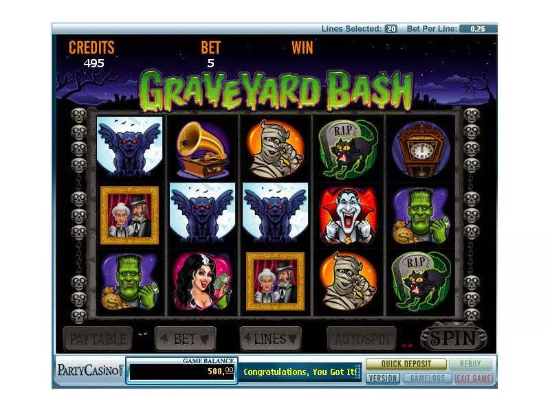Graveyard Bash bwin.party Slots - Main Screen Reels