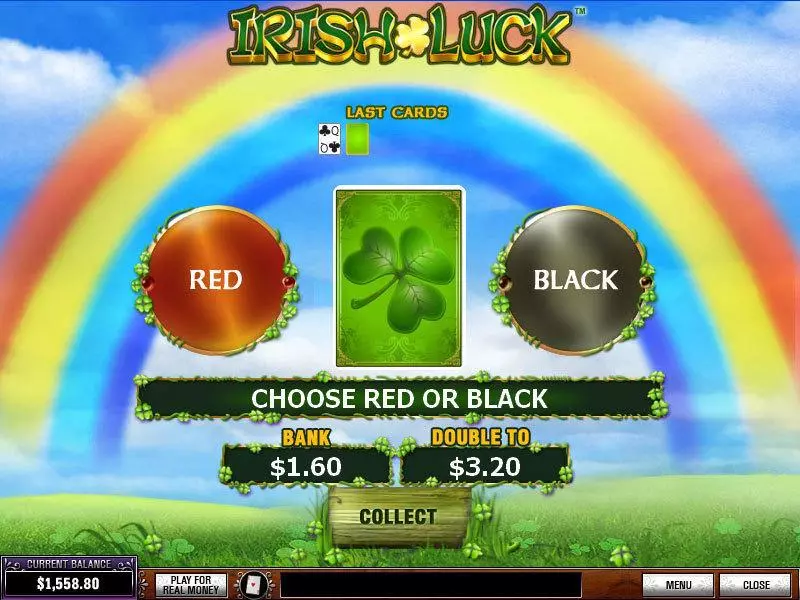 Irish Luck PlayTech Slots - Gamble Screen