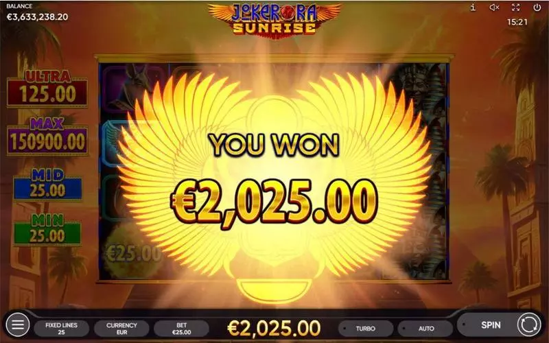 Joker Ra - Sunrise Endorphina Slots - Winning Screenshot