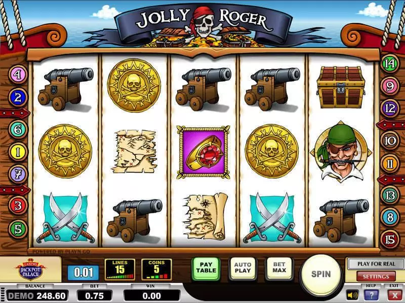 Jolly Roger Play'n GO Slots - Main Screen Reels