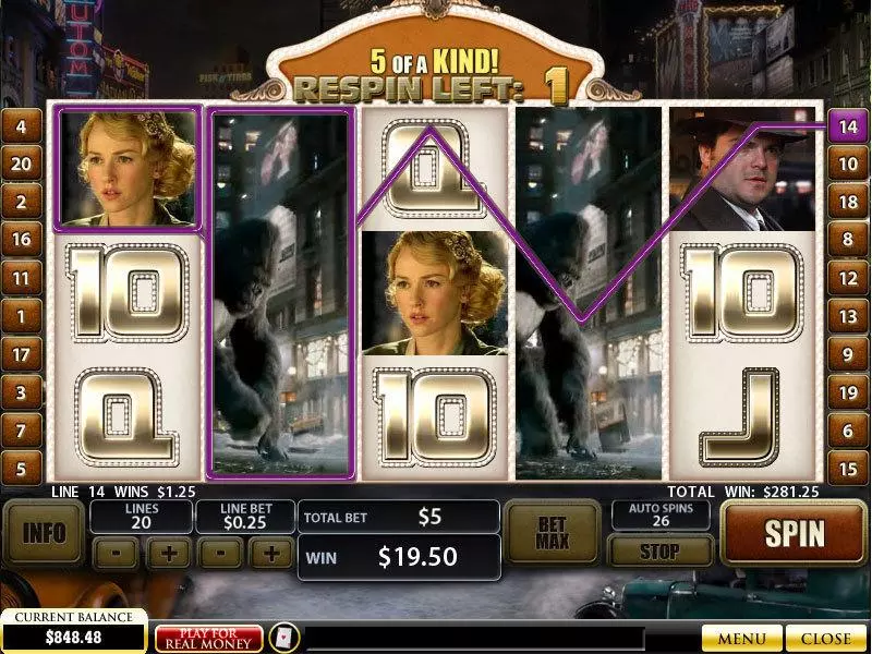 King Kong PlayTech Slots - Bonus 1
