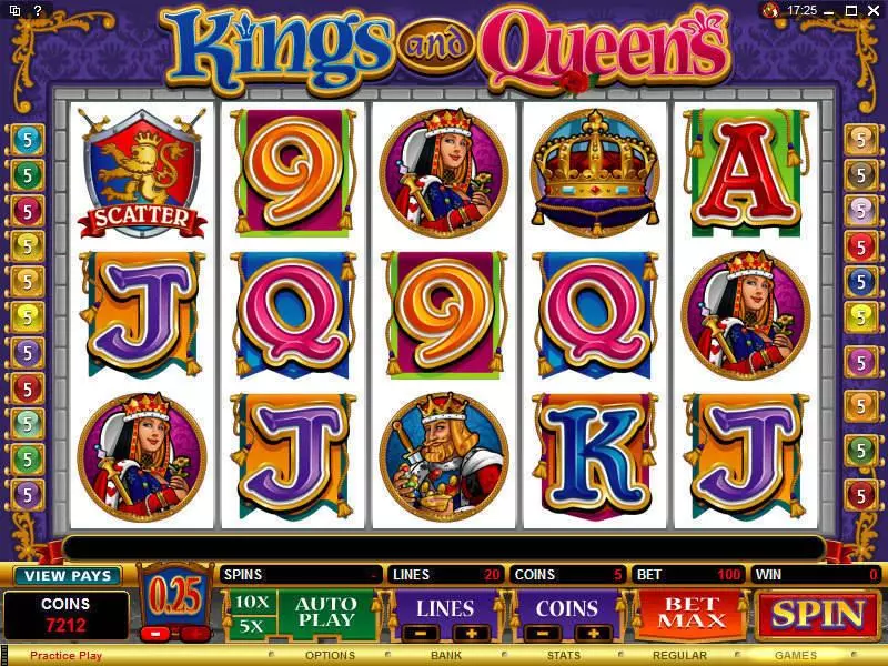 Kings and Queens Microgaming Slots - Main Screen Reels