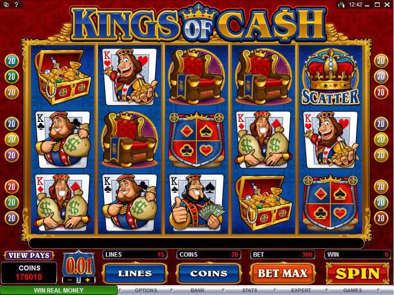 Kings of Cash Microgaming Slots - Main Screen Reels