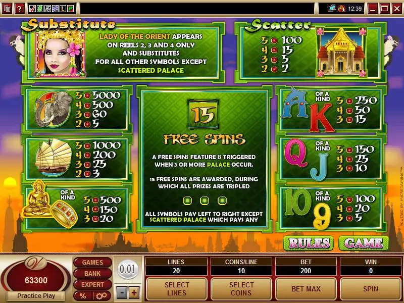 Lady of the Orient Microgaming Slots - Info and Rules