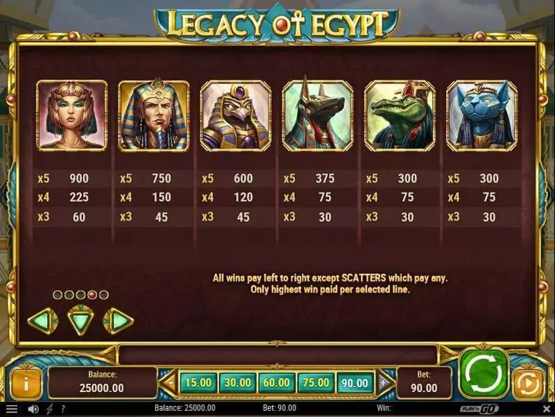 Legacy of Egypt Play'n GO Slots - Bonus 2