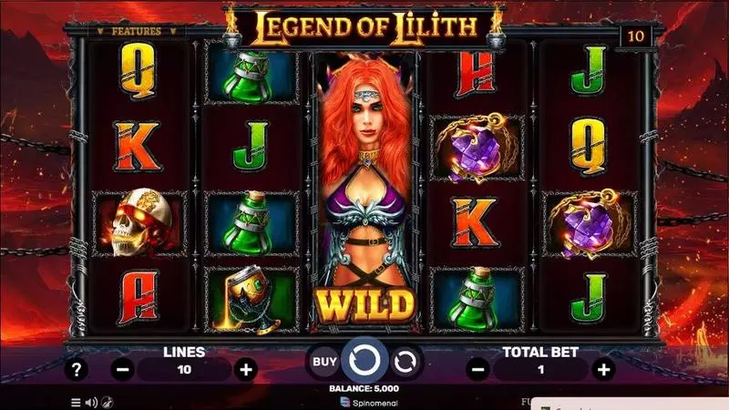 Legend Of Lilith Spinomenal Slots - Main Screen Reels