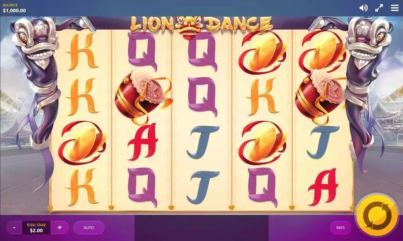 Lion Dance Red Tiger Gaming Slots - Main Screen Reels