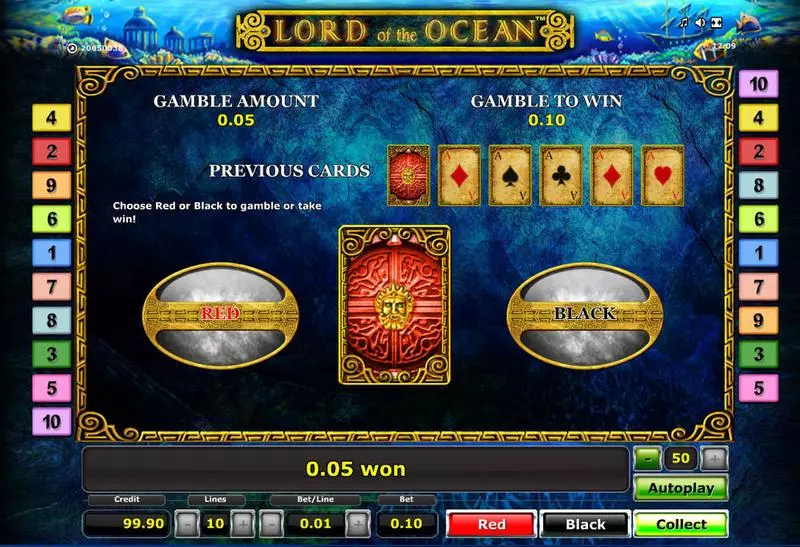 Lord of the Ocean Novomatic Slots - Gamble Screen