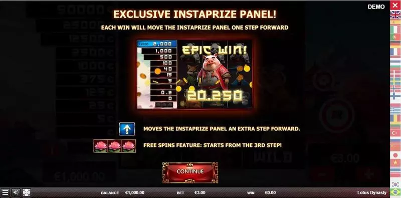 Lotus Dynasty Red Rake Gaming Slots - Introduction Screen