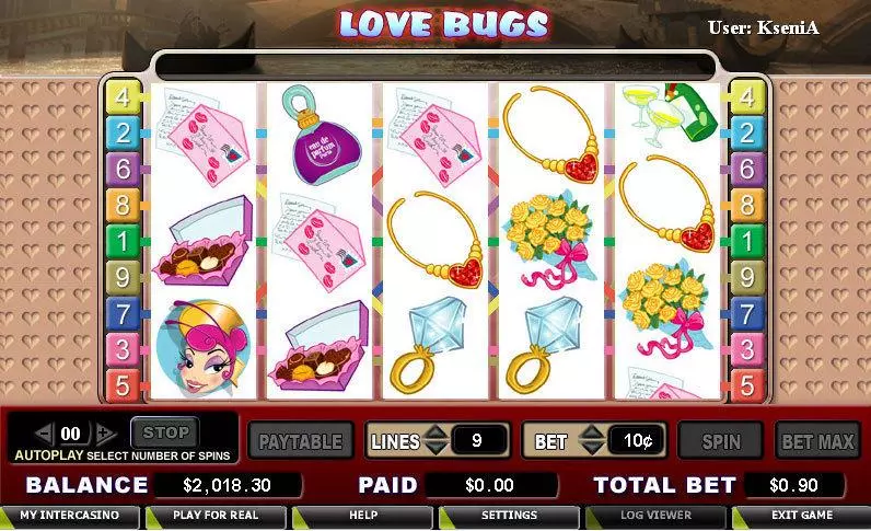 Love Bugs CryptoLogic Slots - Main Screen Reels