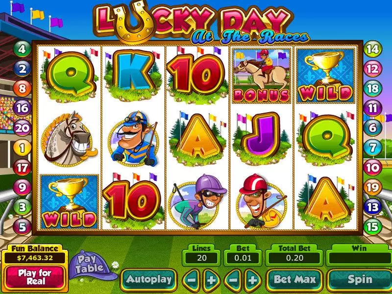 Lucky Day at the Races Topgame Slots - Main Screen Reels